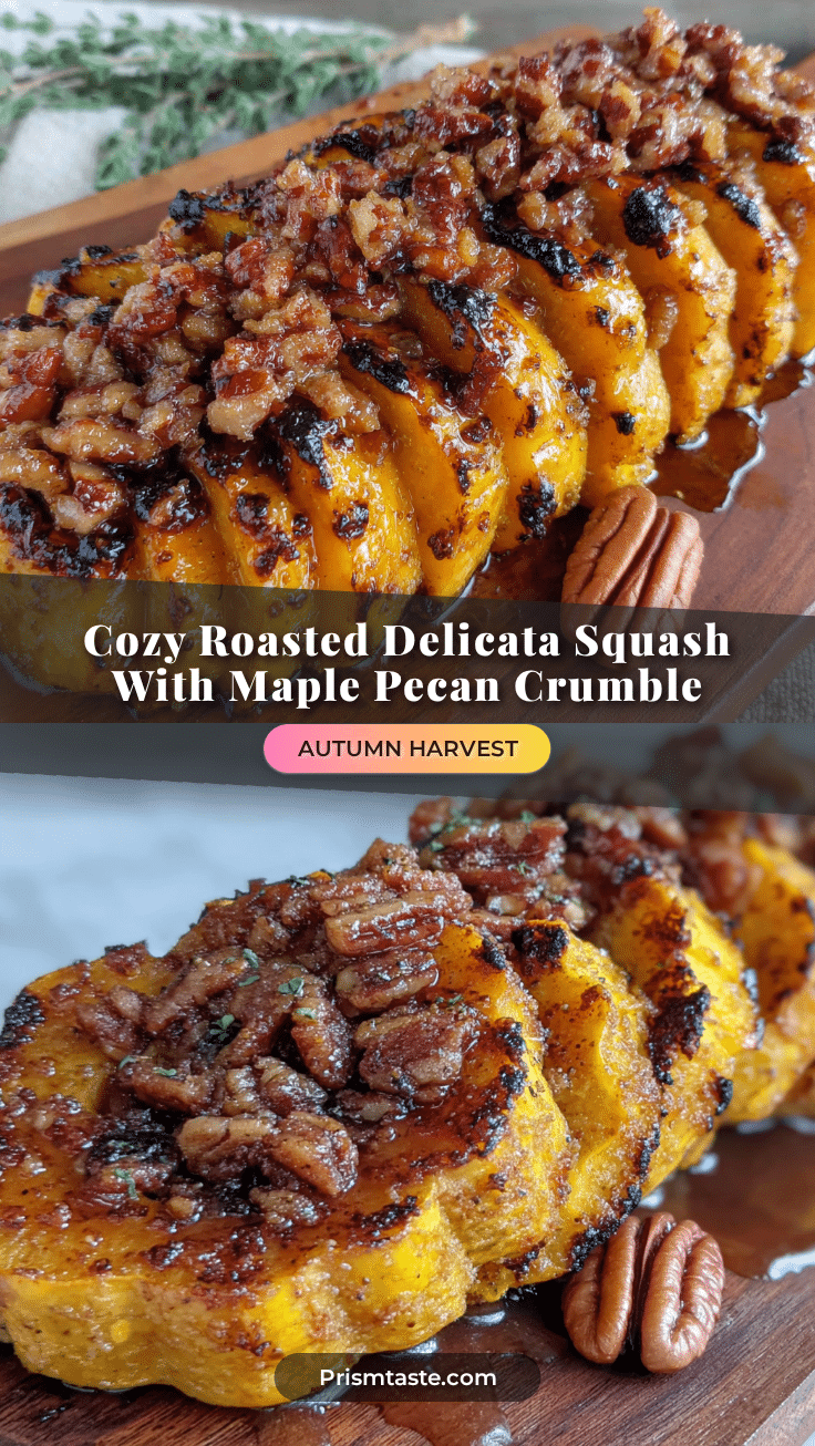 roasted delicata squash with maple pecan crumble recipe