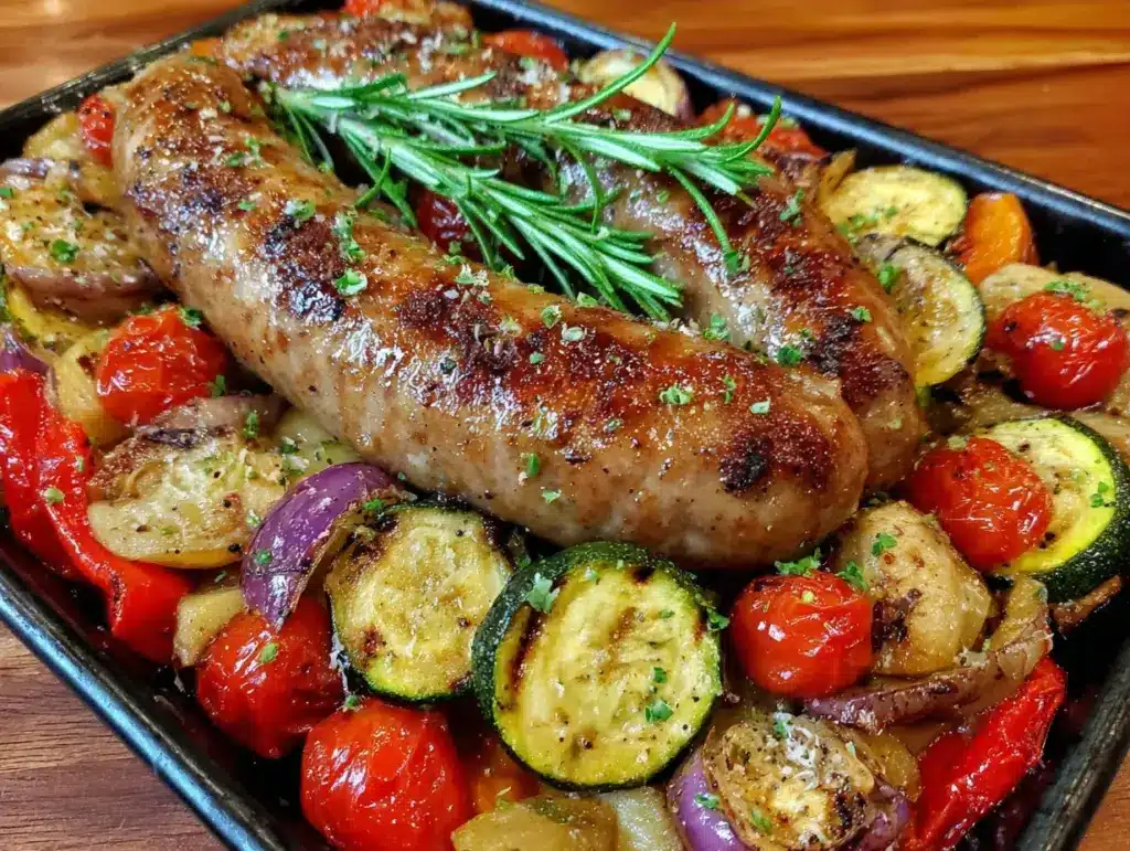 Sheet pan sausage and veggies - featured image