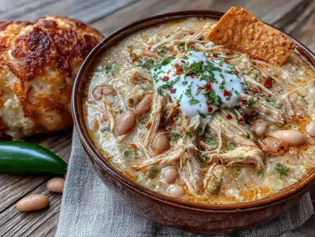 slow cooker white chicken chili - featured image
