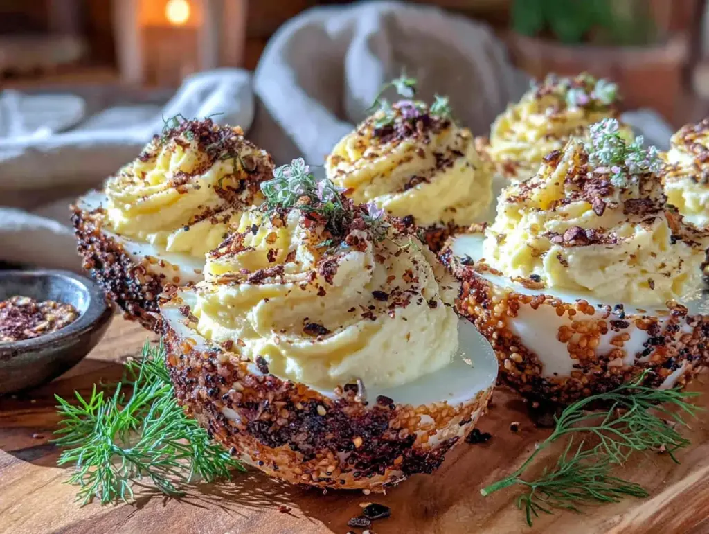 spider web deviled eggs - featured image