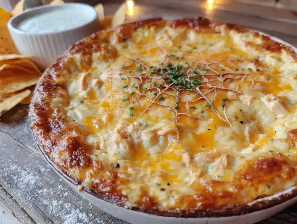 spiderweb buffalo chicken dip - featured image