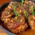 sticky honey garlic chicken thighs - featured image