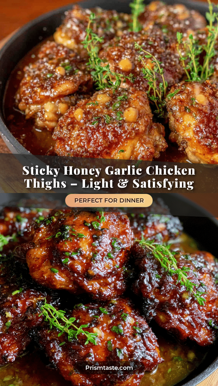 sticky honey garlic chicken thighs recipe