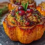 stuffed acorn squash with wild rice - featured image