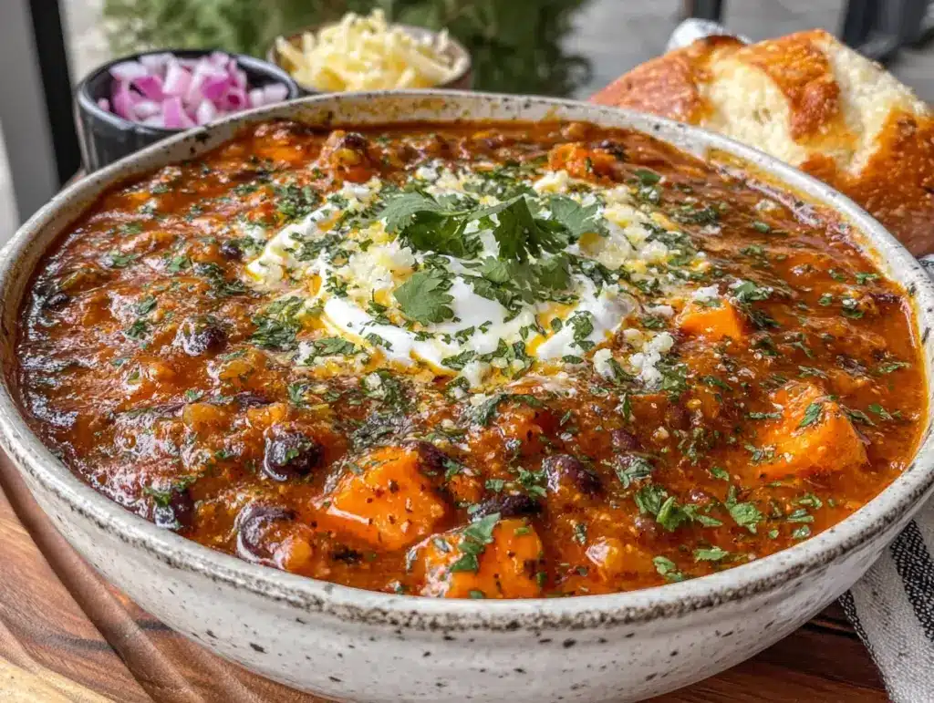 turkey chili with sweet potato - featured image