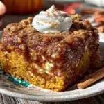 two-ingredient pumpkin dump cake - featured image