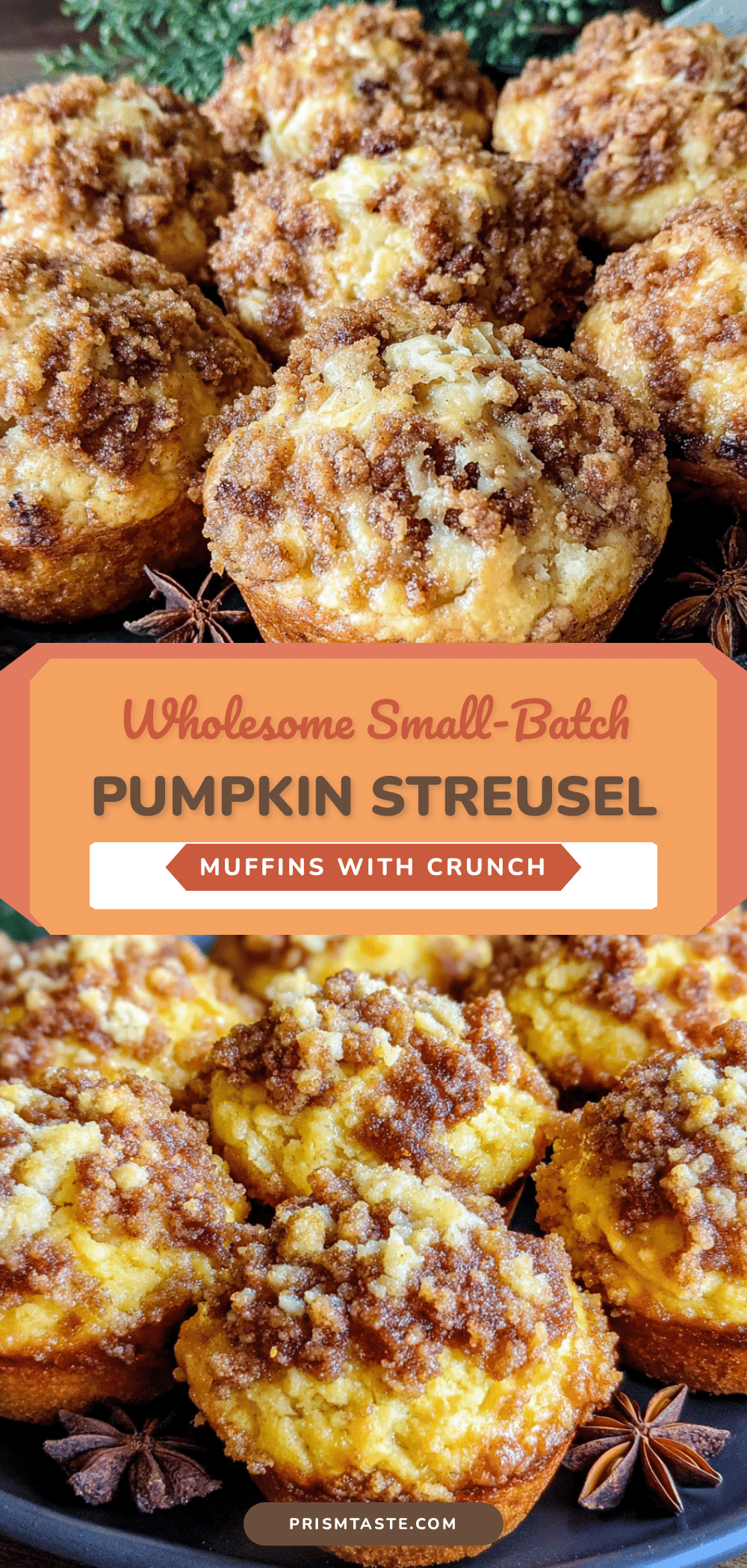 wholesome small-batch pumpkin streusel muffins recipe
