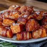 bacon brown sugar roasted sweet potatoes - featured image