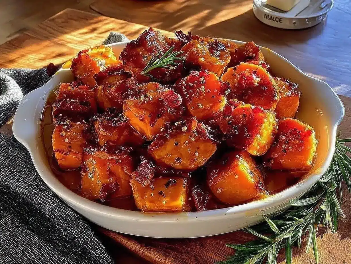 bacon brown sugar roasted sweet potatoes preparation steps