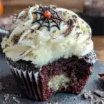 black velvet Halloween cupcakes - featured image