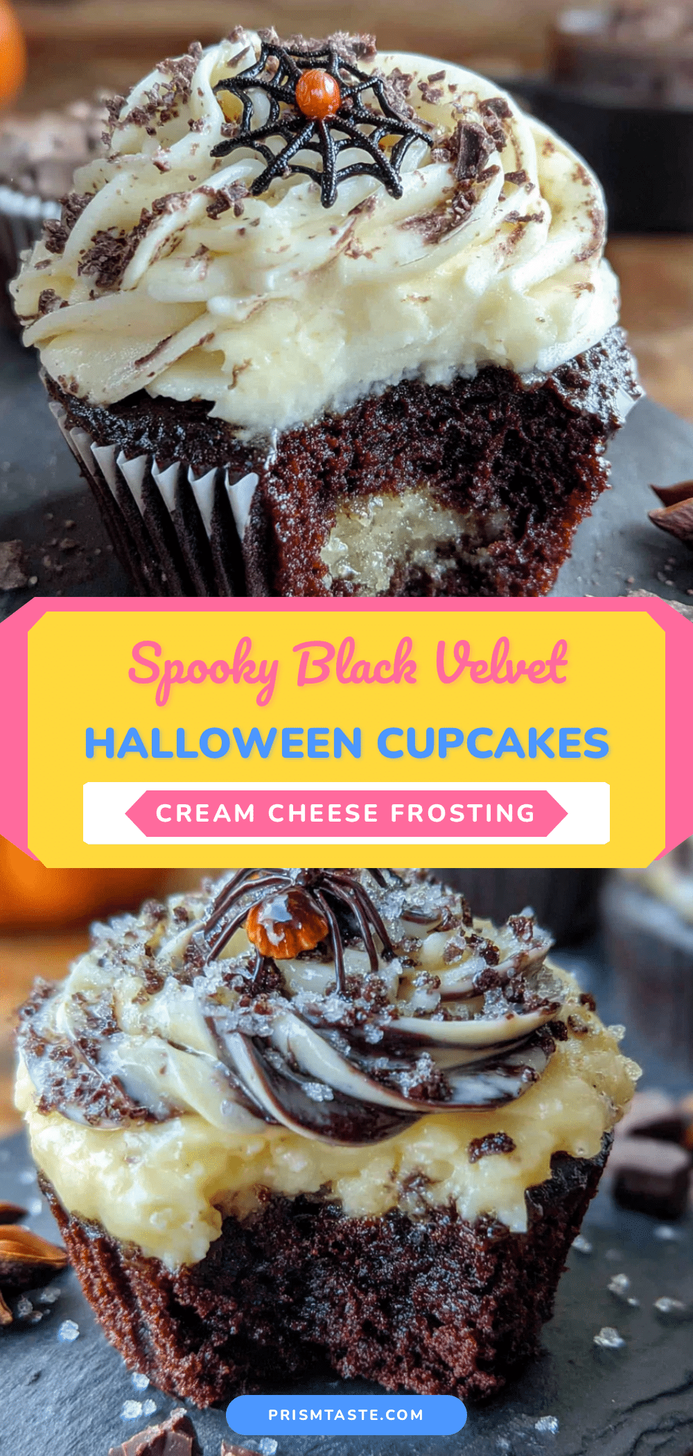 black velvet Halloween cupcakes recipe
