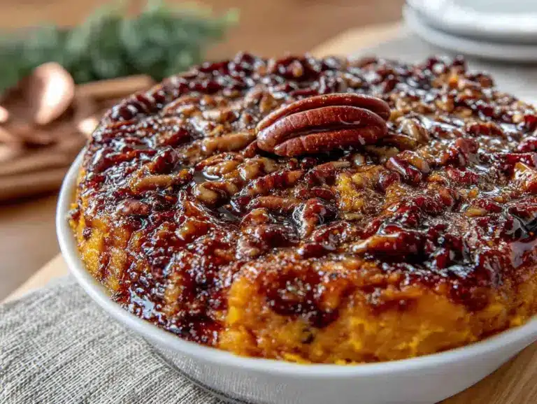 brown butter pecan sweet potato casserole - featured image