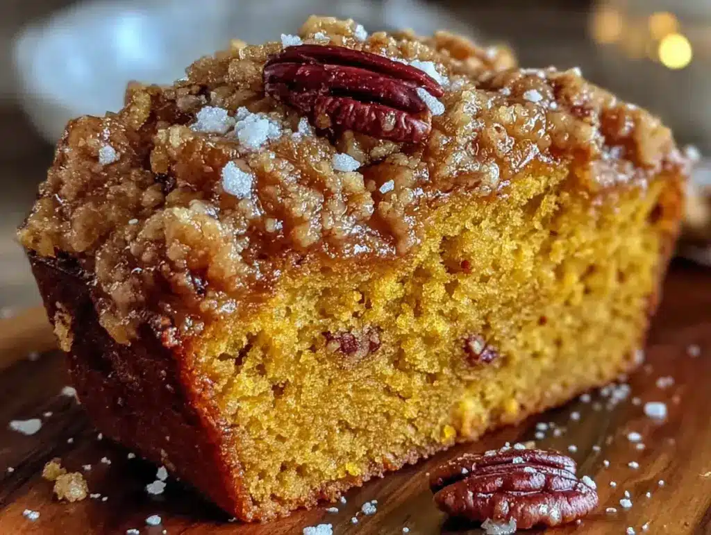 brown butter pumpkin streusel bread - featured image
