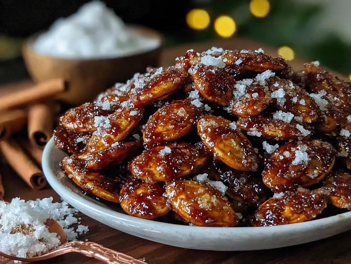 cinnamon sugar baked pumpkin seeds preparation steps