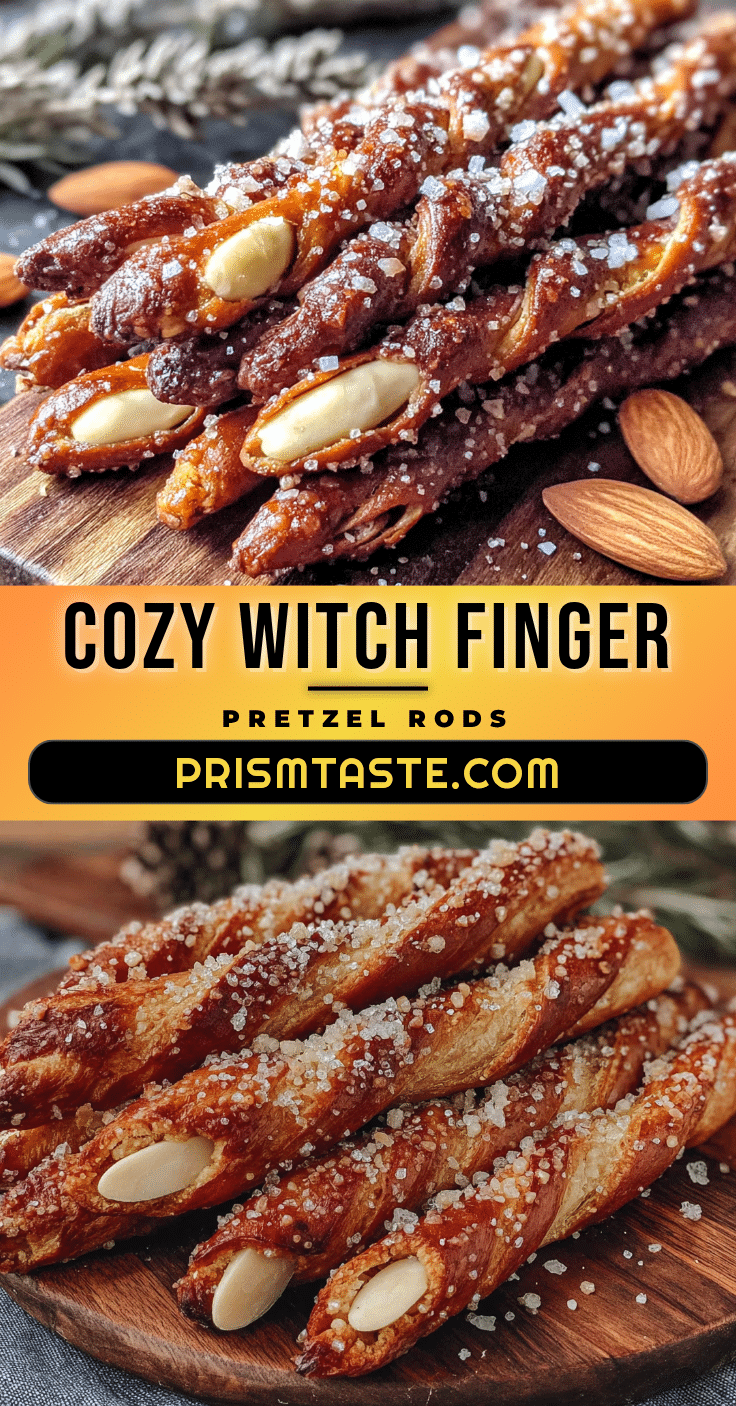 cozy witch finger pretzel rods recipe