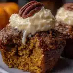 cream cheese filled pumpkin muffins - featured image
