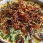 crispy shallot green bean casserole - featured image