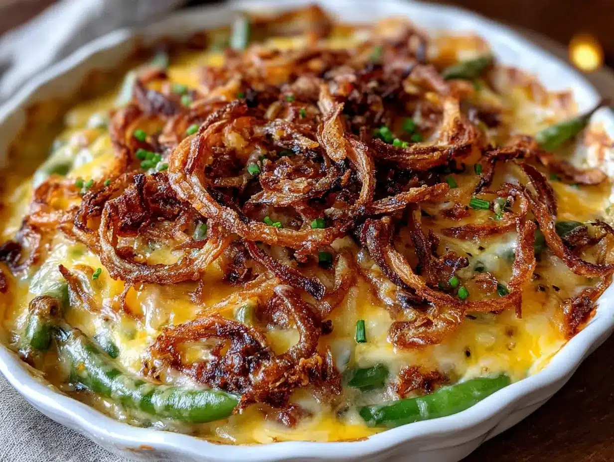 crispy shallot green bean casserole preparation steps