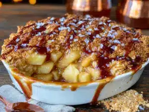 Easy Salted Caramel Apple Crisp - featured image