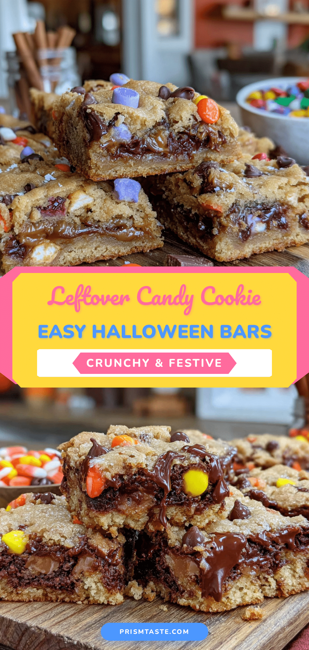 leftover Halloween candy cookie bars recipe