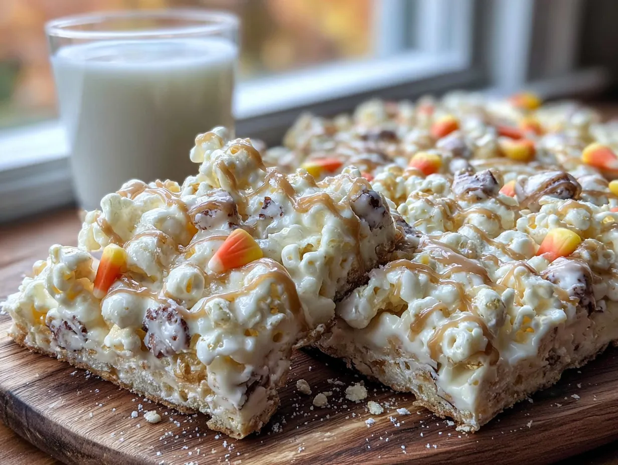 lightened-up candy corn popcorn bark preparation steps
