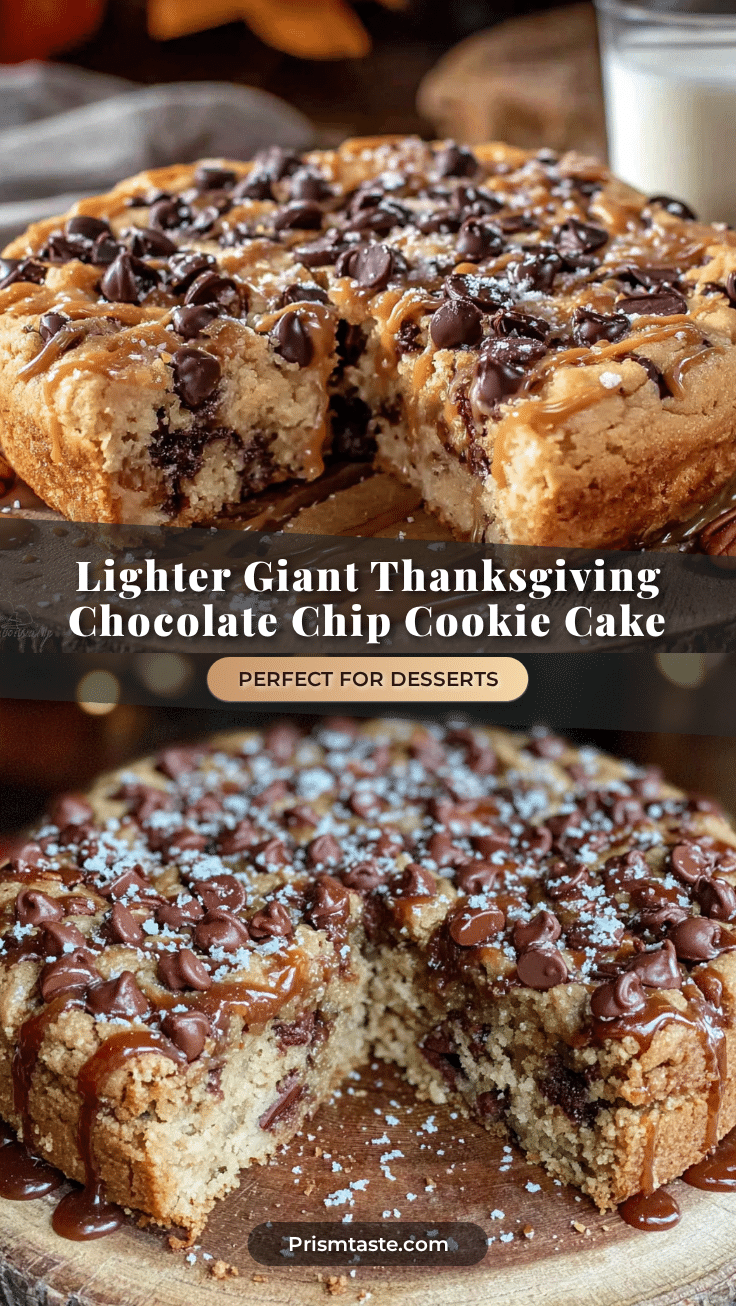 lighter giant thanksgiving chocolate chip cookie cake recipe