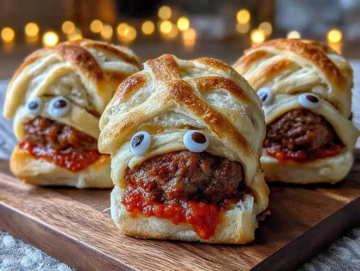 mummy meatball sliders preparation steps