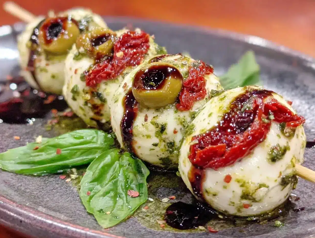 quick monster eyeball caprese skewers preparation steps