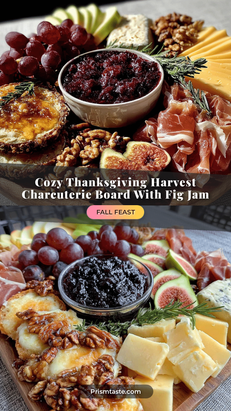 Thanksgiving harvest charcuterie board with fig jam recipe